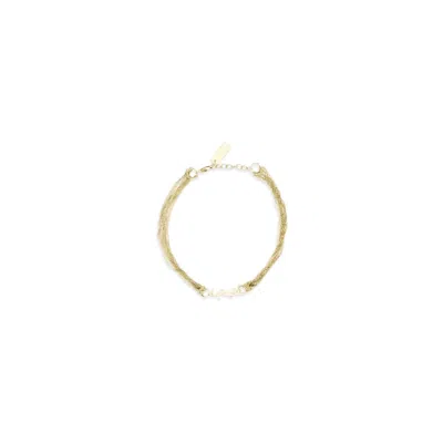 Saint Laurent Cassandre Tassel Bracelet In Gold