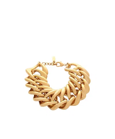 Saint Laurent Gold Buckle Bracelet In Golden
