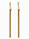 Saint Laurent Cassandre Tassel Pendant Earrings In Golden