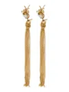 Saint Laurent Gold Colored Tassel Earrings In Brass Woman In Multicolor
