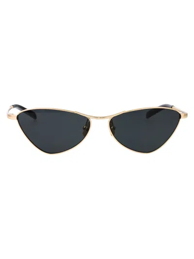 SAINT LAURENT SAINT LAURENT GOLD-GOLD-BLACK METAL SUNGLASSES