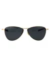 Saint Laurent Vesper Aviator-frame Sunglasses In Gold