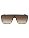 Saint Laurent Gold Gold Brown Metal Sunglasses In Brown