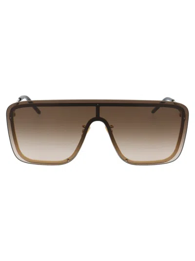Saint Laurent Gold Gold Brown Metal Sunglasses