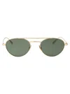 Saint Laurent Gold-gold-green Metal Sunglasses In Gold