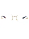 Saint Laurent Gold-gold-transparent Metal Glasses In Gold