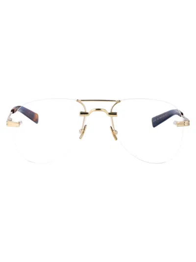 Saint Laurent Gold-gold-transparent Metal Glasses