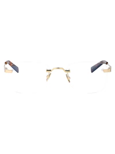 Saint Laurent Gold-gold-transparent Metal Glasses