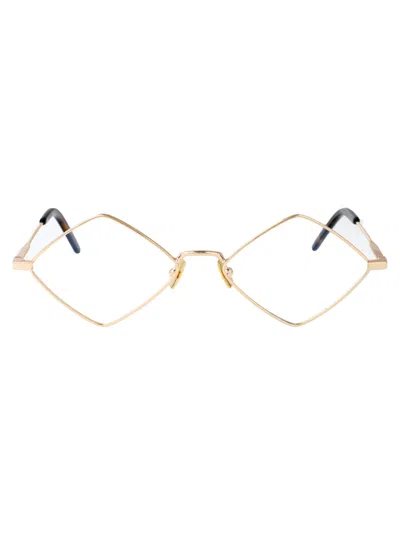 Saint Laurent Gold-gold-transparent Metal Glasses