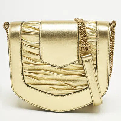 Pre-owned Saint Laurent Gold Leather Chrissie Shoulder Bag