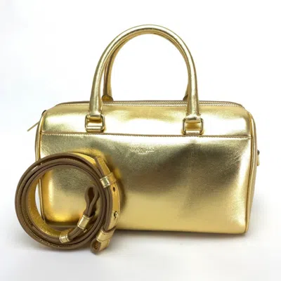 Pre-owned Saint Laurent Gold Leather Handbag Shoulder Bag ()