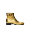Saint Laurent Ankle Boot Gold Leather  In Gold