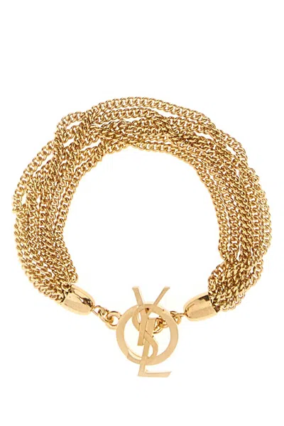 Saint Laurent Gold Metal Bracelet
