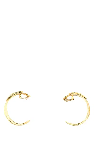 Saint Laurent Gold Metal Cassandre Earrings