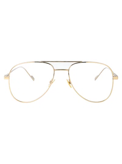 Saint Laurent Gold Metal Glasses