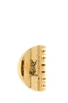 Saint Laurent Textured Metal Hair Clip With Gold Finish In Gold