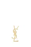 Saint Laurent Paris Women Cassandre Twisted Stripe Metal Brooch In Gold