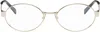 Saint Laurent Gold New Wave Panthos Metal Glasses In 002 Gold