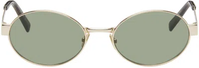 Saint Laurent Gold Sl 692 Sunglasses In 003 Gold