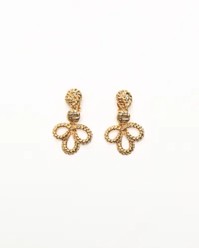 Saint Laurent Gold-tone Dangling Clip-on Earrings
