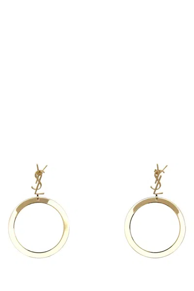 Saint Laurent Golden Cassandra Hoop Earrings