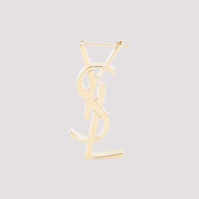 SAINT LAURENT GOLDEN CHUNKY MONOGRAMMED EARRING