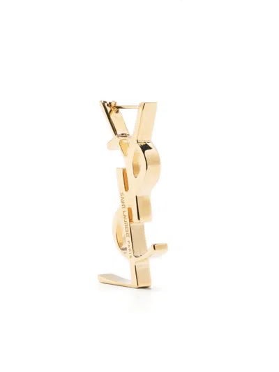 SAINT LAURENT GOLDEN MONOGRAM SINGLE EARRING