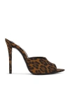 Saint Laurent Goldie 110 Leopard-print Mules In Manto Naturale