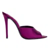 Saint Laurent Goldie Mules In Satin Crepe Purple In Purple