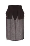 Saint Laurent Gonna In Seta Marrone Donna
