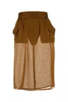 Saint Laurent Gonna In Seta Bronzo Donna