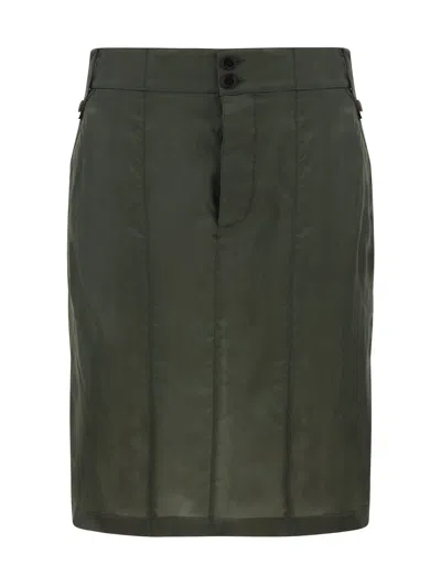 Saint Laurent Bemberg Skirt In Green
