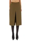 Saint Laurent Gonna Pantalone In Seta E Cashmere In Multi