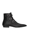 Saint Laurent Black Gothic Manito Boots For Men In Black