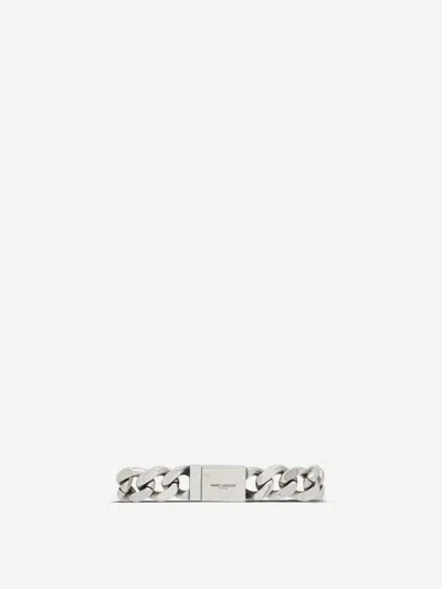 Saint Laurent Gourmette Link Bracelet In Metallic