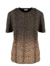 SAINT LAURENT GRADIENT ANIMAL PRINT T-SHIRT