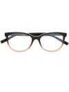 Saint Laurent Gradient-effect Square Glass Frames In Brown