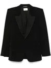 Saint Laurent Grain-de-poudre Blazer In Black