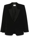 Saint Laurent Grain-de-poudre Blazer In Black