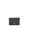 Saint Laurent Grain De Poudre Leather Business Card Holder