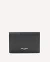 Saint Laurent Grain De Poudre Leather Business Card Holder In Black