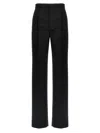 Saint Laurent Straight Leg Trousers With Back Pocket And Belt Loops In Black