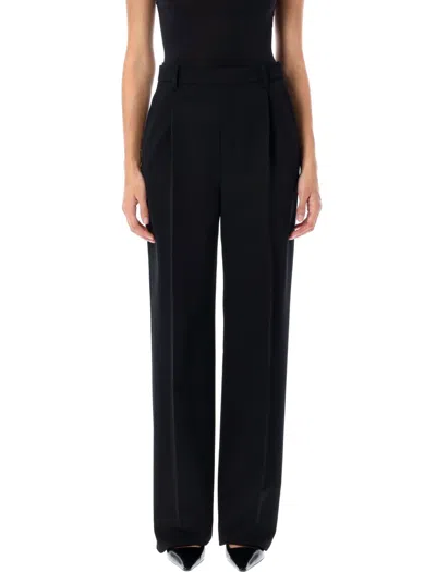 Saint Laurent Straight Trousers With Pleats And Pockets In Multi