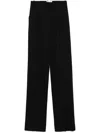 Saint Laurent Grain De Poudre Wool Wide-leg Pants In Black