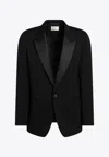 Saint Laurent Black Grain De Poudre Tuxedo Jacket Men In Black