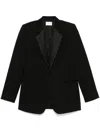 Saint Laurent Grain De Poudre Tuxedo Blazer In Black