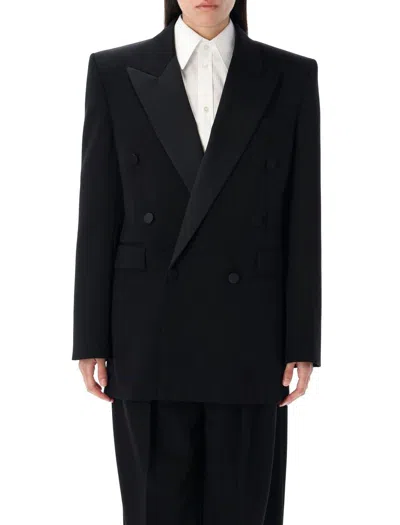 Saint Laurent Grain De Poudre Tuxedo Jacket In Black