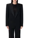 Saint Laurent Grain De Poudre Tuxedo Jacket In Black