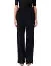Saint Laurent Pleated Wide Leg Trousers With Pockets In Black