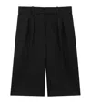 Saint Laurent Grain De Poudre Wool Bermuda Shorts In Black